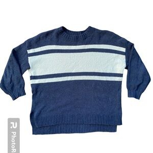 American Eagle Outfitters Navy Striped Oversized Sweater XS/S
